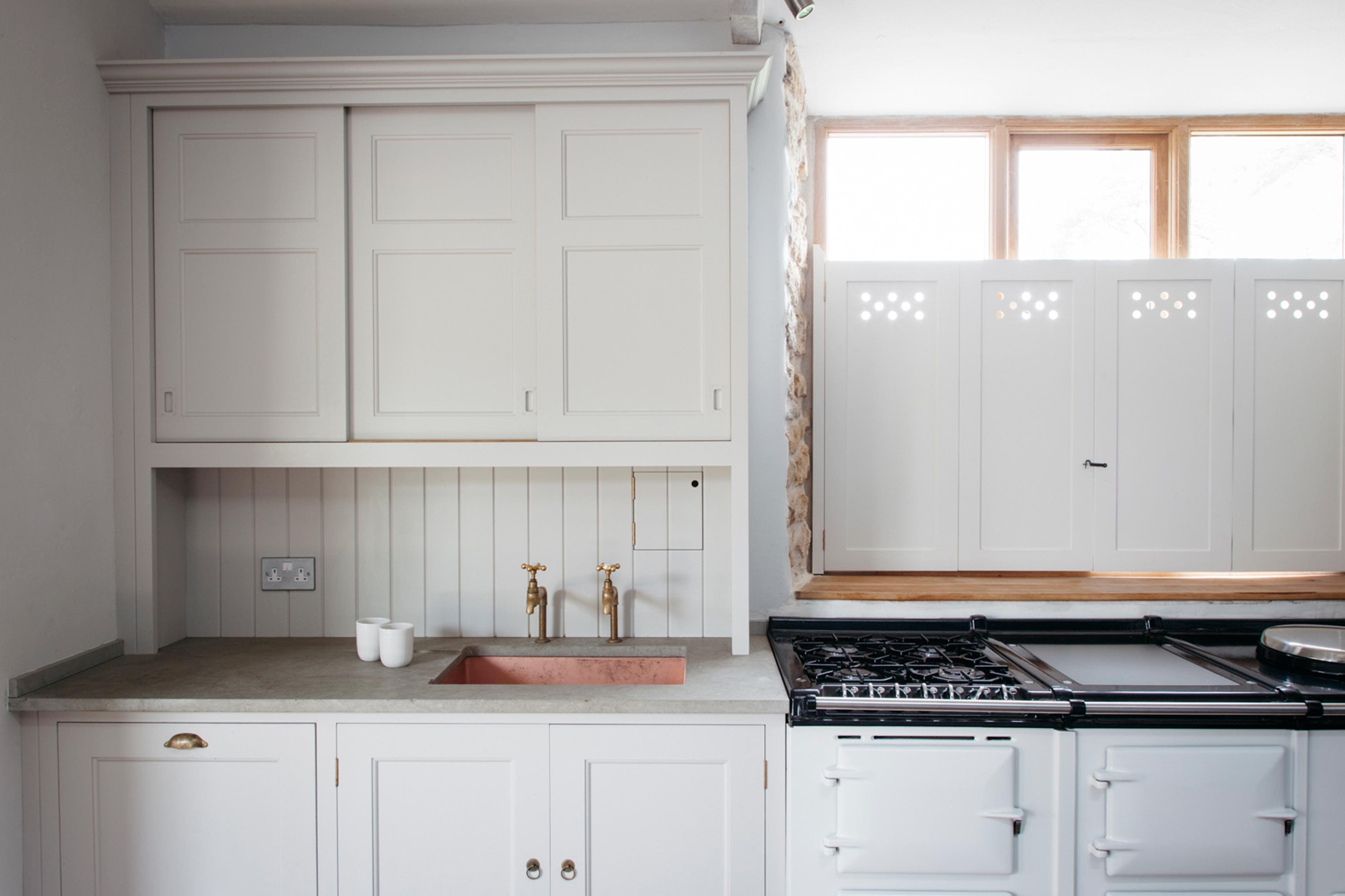  Spitalfields cupboards with Folgate doors in kitchen designed by Plain English