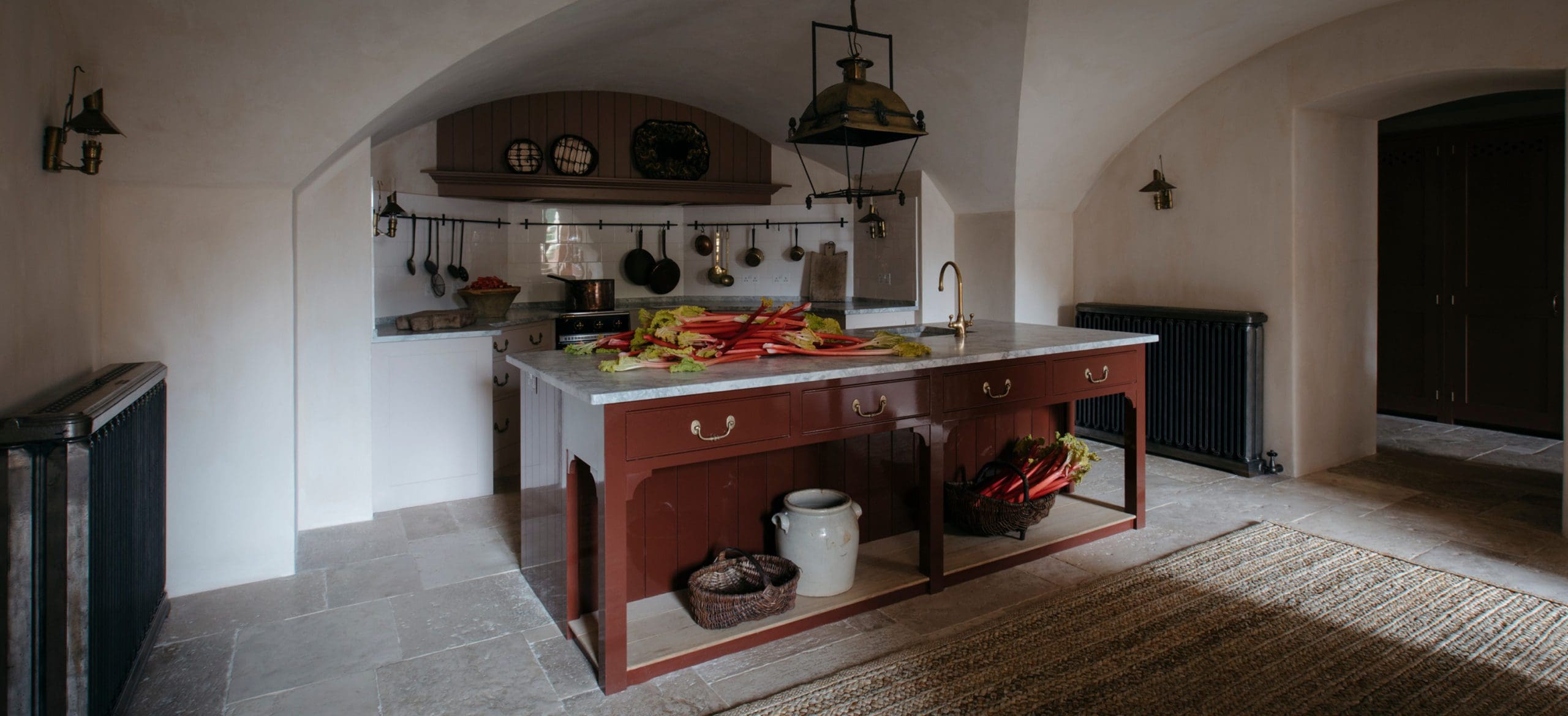  Classic-themed kitchen with hand painted cupboards and Plain English colours