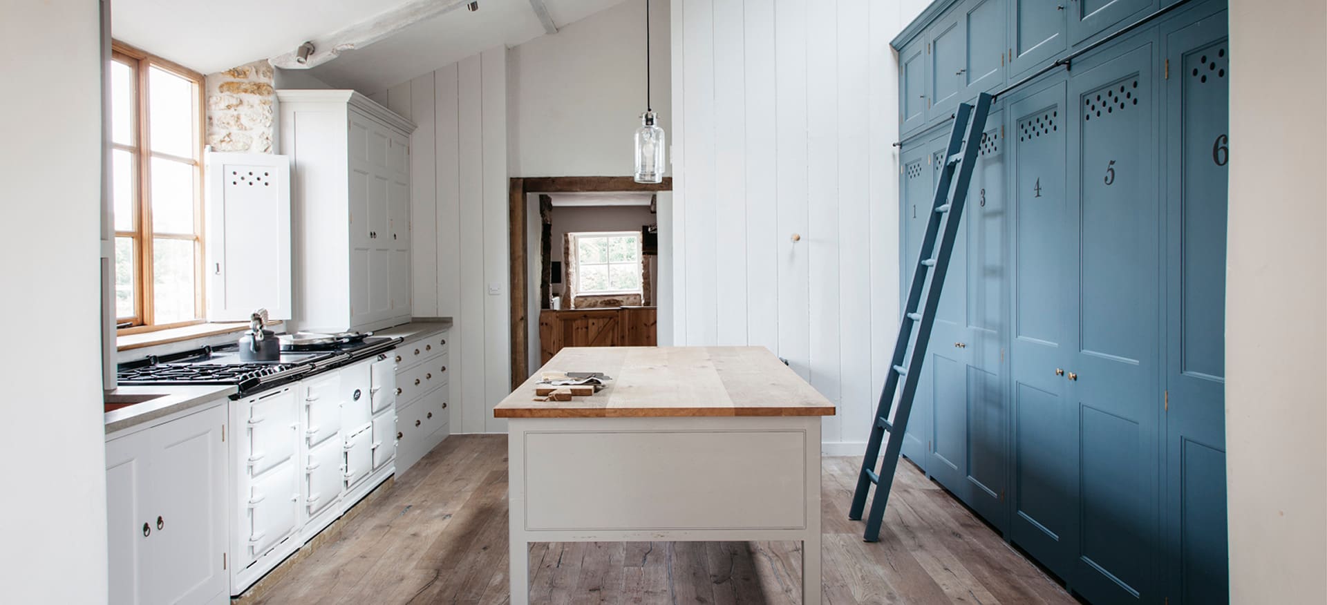 Dorset Farmhouse english kitchen with Ladder Dorset Farmhouse english kitchen with Ladder