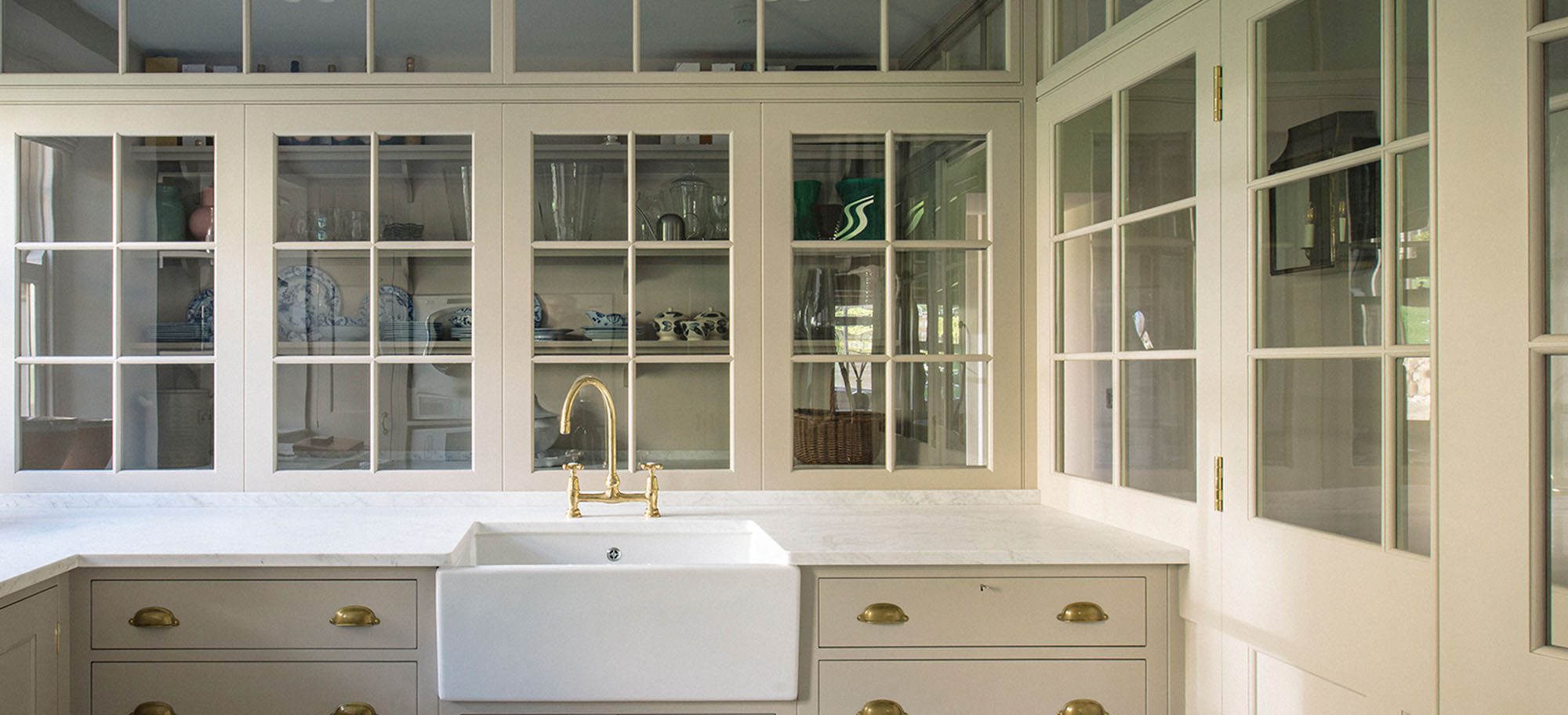  Glass panes in all white kitchen